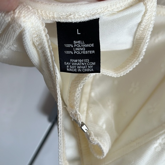 NWOT SAY WHAT Elegant Cream Lace Bustier Top, Size L - Picture 7 of 8